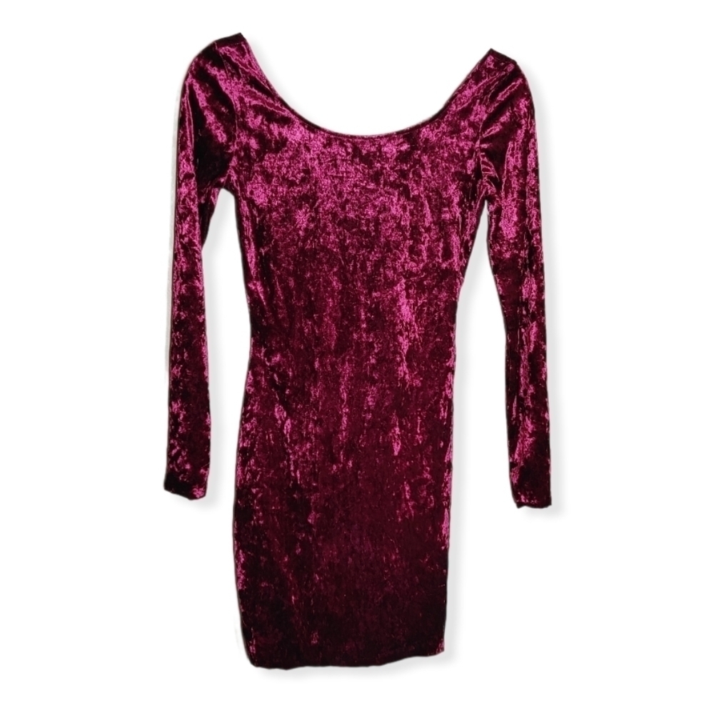 Love...Ady Red Crushed Velvet Bodycon Dress XS